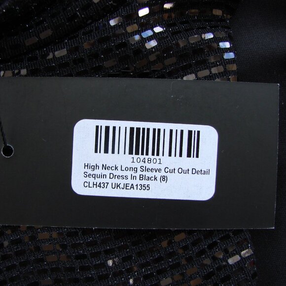 EGO Black Sequin Cut Out Mini Dress Holiday Party BRAND NEW WITH TAGS NWT NEW 8 - Picture 3 of 16